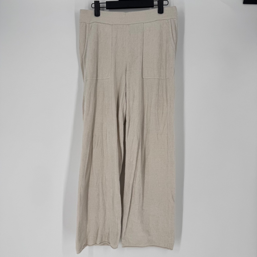 Barefoot Dreams CozyChic Ultra Lite Wide Leg Pants Women's Small Beige - Picture 1 of 6